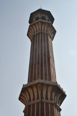 DELHI, INDIA - 16 Şubat 2024 'te Hindistan' ın Eski Delhi şehrinde Jama Mescidi.