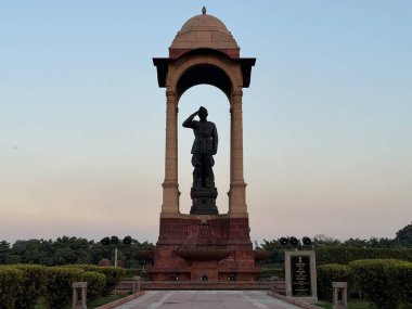 DELHI, INDIA - FEB 16: Netaji Subhash Chandra Bose Canopy at India Gate in Delhi, India, as seen on Feb 16, 2024. clipart