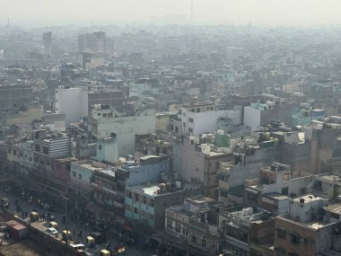 DELHI, Hindistan - 16 Şubat 2024 'te Eski Delhi' nin görüntüsü.