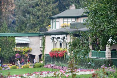 VICTORIA, BC, CANADA - 27 AUG: Victoria, British Columbia, Kanada 'daki Butchart Gardens, 27 Ağustos 2023.