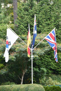 VICTORIA, BC, CANADA - 27 AUG: Victoria, British Columbia, Kanada 'daki Butchart Gardens, 27 Ağustos 2023.