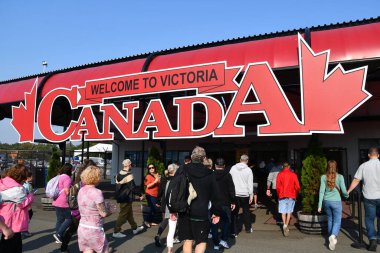 VICTORIA, BC, CANADA - 27 AUG: Victoria, British Columbia, Kanada 'daki Victoria Kanada Tabelasına hoş geldiniz..