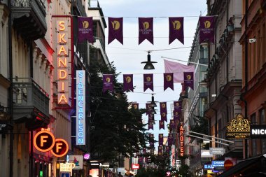 STOCKHOLM, SWEDEN - 28 JUL: Stockholm, İsveç 'te Drottninggatan Caddesi, 28 Temmuz 2023.