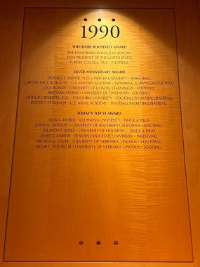 INDIANAPOLIS, In - 5 Aralık 2024 'te Indianapolis, Indiana' daki NCAA Şampiyonlar Salonu 'nda görülen Onur Salonu.