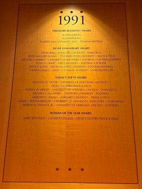 INDIANAPOLIS, In - 5 Aralık 2024 'te Indianapolis, Indiana' daki NCAA Şampiyonlar Salonu 'nda görülen Onur Salonu.