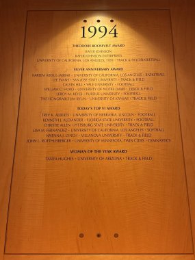 INDIANAPOLIS, In - 5 Aralık 2024 'te Indianapolis, Indiana' daki NCAA Şampiyonlar Salonu 'nda görülen Onur Salonu.