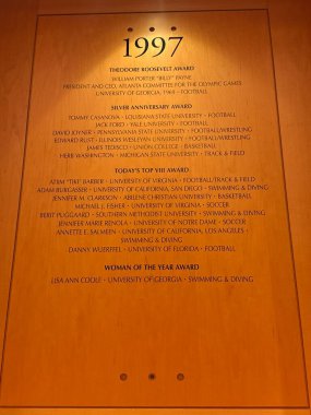 INDIANAPOLIS, In - 5 Aralık 2024 'te Indianapolis, Indiana' daki NCAA Şampiyonlar Salonu 'nda görülen Onur Salonu.