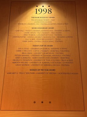 INDIANAPOLIS, In - 5 Aralık 2024 'te Indianapolis, Indiana' daki NCAA Şampiyonlar Salonu 'nda görülen Onur Salonu.