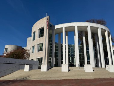 SPRINGFIELD, MA - NOV 3: Springfield United States Courthouse in Massachusetts, as seen on Nov 3, 2024. clipart