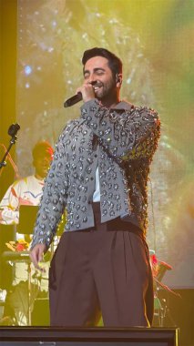 CARTERET, NJ - NOV 22: Ayushmann Khurrana performing live in Carteret, New Jersey, as seen on Nov 22, 2024. clipart