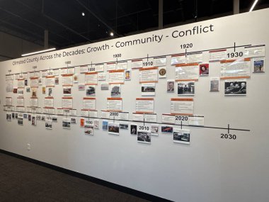 ROCHESTER, MN - 22 Nisan 2025 'te Rochester, Minnesota' daki Olmsted County Tarih Merkezi 'nde sergi.