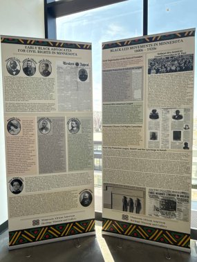 MINNEAPOLIS, MN - 23 Nisan 2025 'te Minneapolis, Minnesota' daki Minnesota Afrika Amerikan Mirası Müzesi 'nde sergi.