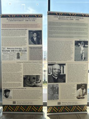 MINNEAPOLIS, MN - 23 Nisan 2025 'te Minneapolis, Minnesota' daki Minnesota Afrika Amerikan Mirası Müzesi 'nde sergi.