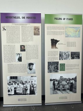 MINNEAPOLIS, MN - 23 Nisan 2025 'te Minneapolis, Minnesota' daki Minnesota Afrika Amerikan Mirası Müzesi 'nde sergi.
