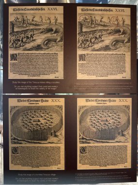 JACKSONVILLE, FL - 22 Şubat 2025 'te Jacksonville, Florida' daki MOSH 'ta (Bilim ve Tarih Müzesi) Zaman Akıntıları sergisi.