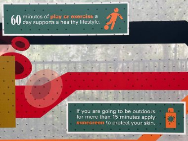 JACKSONVILLE, FL - 22 Şubat 2025 'te Jacksonville, Florida' daki MOSH 'ta Sağlık Hareketi sergisi (Bilim ve Tarih Müzesi).