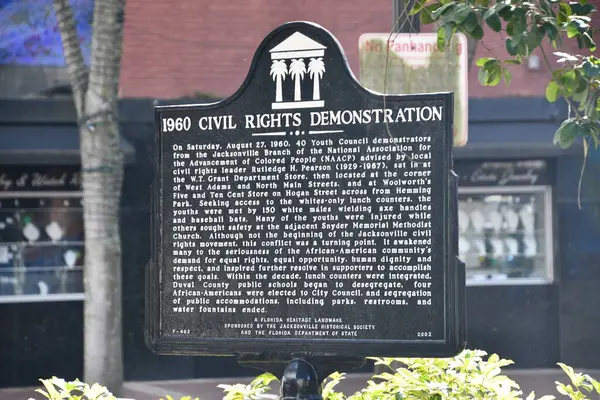JACKSONVILLE, FL - 23 Şubat 1960 Vatandaşlık Hakları Gösterisi Jacksonville, Florida 'da 23 Şubat 2025' te görüldüğü gibi.