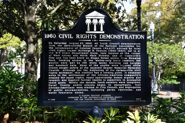 JACKSONVILLE, FL - 23 Şubat 1960 Vatandaşlık Hakları Gösterisi Jacksonville, Florida 'da 23 Şubat 2025' te görüldüğü gibi.