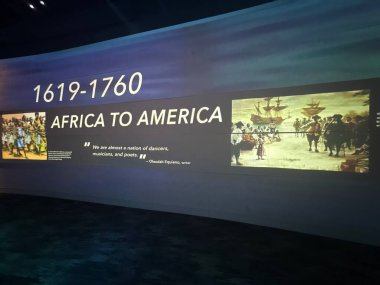 NASHVILLE, TN - 28 Şubat 2025 'te Nashville, Tennessee' deki Ulusal Afrika Amerikan Müzesi 'nde Rivers of Rhythm sergisi.