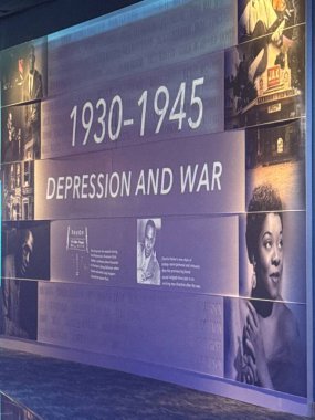 NASHVILLE, TN - 28 Şubat 2025 'te Nashville, Tennessee' deki Ulusal Afrika Amerikan Müzesi 'nde Rivers of Rhythm sergisi.