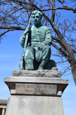 Nashville, Tennessee 'deki Centennial Park' ta heykeltıraş George Julian Zolnay 'in 2 Mart 2025' te görüldüğü üzere Konfederasyon Özel Anıtı..