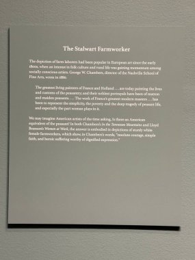 NASHVILLE, TN - 2 Mart 2025 'te Nashville, Tennessee' deki Frist Sanat Müzesi 'nde Çiftlikten Masaya Sergisi.