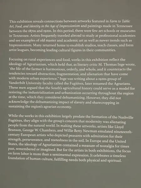 NASHVILLE, TN - 2 Mart 2025 'te Nashville, Tennessee' deki Frist Sanat Müzesi 'nde Çiftlikten Masaya Sergisi.