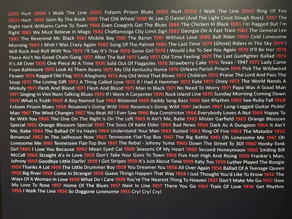 3 Mart 2025 'te Nashville, Tennessee' deki Johnny Cash Müzesi 'nde sergi açıldı..