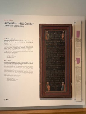 REYKJAVIK, ICELAND - 23 Temmuz 2025 'te İzlanda Ulusal Müzesi' nde sergi.