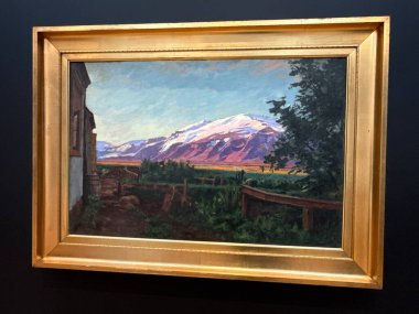 REYKJAVIK, ICELAND - 23 Temmuz 2025 'te Reykjavik Sanat Müzesi Kjarvalsstadir' de Kjarval 20. yüzyıl sergisi.