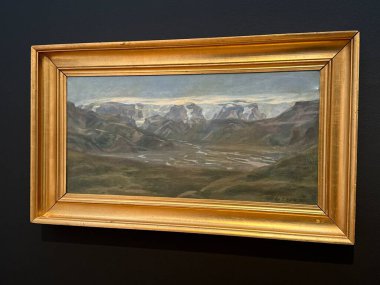 REYKJAVIK, ICELAND - 23 Temmuz 2025 'te Reykjavik Sanat Müzesi Kjarvalsstadir' de Kjarval 20. yüzyıl sergisi.