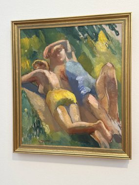 REYKJAVIK, ICELAND - 23 Temmuz 2025 'te Reykjavik Sanat Müzesi Kjarvalsstadir' de Kjarval 20. yüzyıl sergisi.