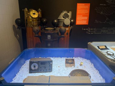 REYKJAVIK, ICELAND - 23 Temmuz 2025 'te İzlanda' daki Reykjavik Denizcilik Müzesi 'nde sergi.