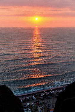 Seascape. Sunset over the Pacific Ocean in South America.