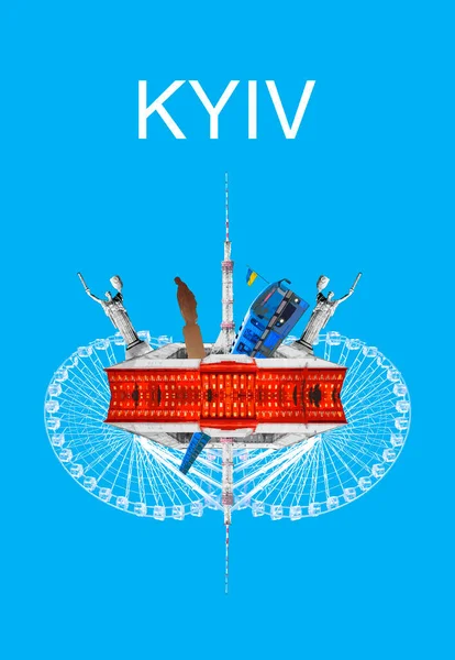 Creative Collage Sights Kyiv — 스톡 사진