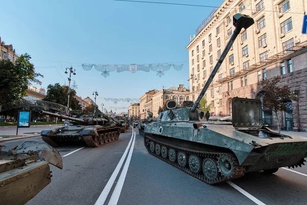 Kyiv Ukraine August 2022 Destroyed Military Machinery Russian Occupiers Main — 스톡 사진