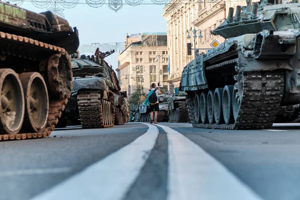 우크라이나 키예프 2022 우크라이나 기념일에 도시의 거리에서 러시아 점령군의 — 스톡 사진