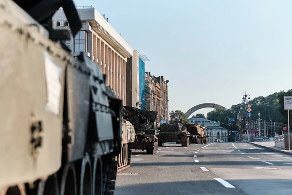 Kyiv Ukraine August 2022 Destroyed Military Machinery Russian Occupiers Main 免版税图库照片