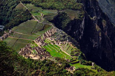 And Dağları 'ndan Machu Picchu' nun görüntüsü. Peru 'da manzara.