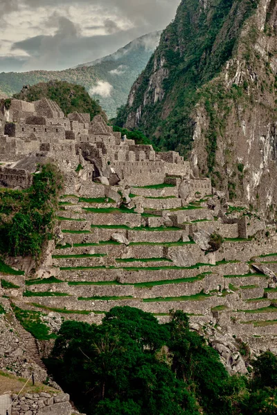 Machu Picchu Peru Nun Ünlü Simgesi Dağ Manzarası — Stok fotoğraf