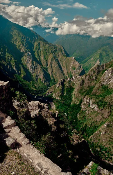 Machu Picchu Słynny Punkt Orientacyjny Peru Krajobraz Górski — Zdjęcie stockowe