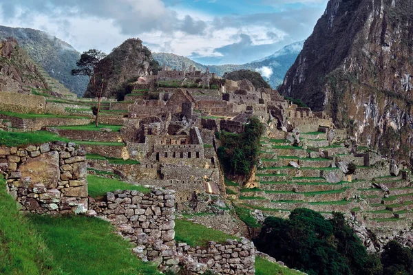Machu Picchu Famoso Punto Riferimento Paesaggio Montano Perù — Foto Stock