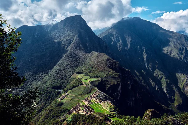 Widok Machu Picchu Wysokości Andach Krajobraz Peru — Zdjęcie stockowe
