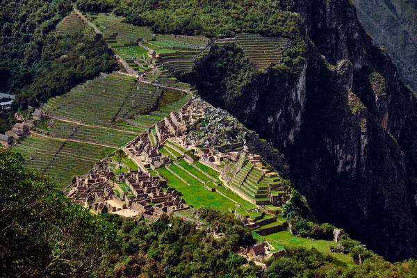 Dağları Ndan Machu Picchu Nun Görüntüsü Peru Manzara — Stok fotoğraf