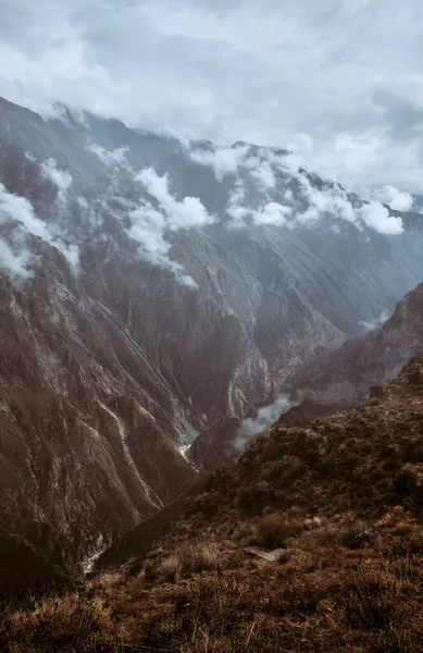 Mountain Landscape Colca Canyon Andes Peru 로열티 프리 스톡 이미지