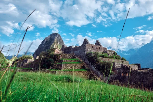 Мачу Пікчу Знаменитий Пам Ятник Гірський Ландшафт Перу Стокове Фото