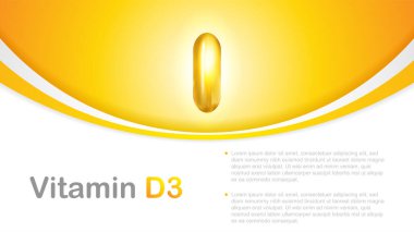 D3 vitamini parlak broşür. Bilim kavramı - vektör çizim 