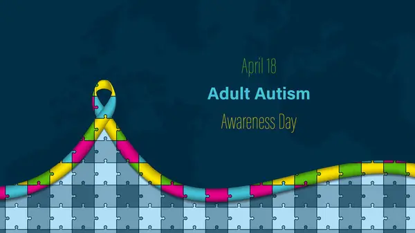 Día Conciencia Del Autismo Adultos Vector Ilustración — Archivo Imágenes Vectoriales