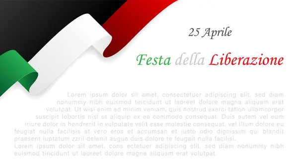 意大利解放日庆祝4月25日 矢量图解 意大利语题词 — 图库矢量图片#