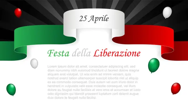 イタリア解放の日は4月25日に祝います イタリア語で碑文ベクターのイラスト — ストックベクタ